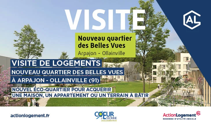 Vignette de la visite de logements nouveau quartier des Belles Vues Arpajon Ollainville 2025