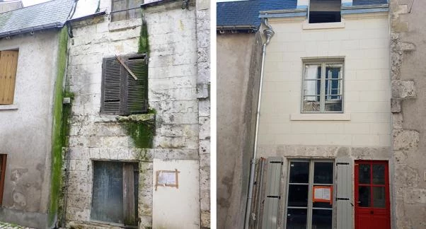 Acquisition amélioration d'une maison de ville. Maîtrise d'ouvrage d'insertion Soliha. Crédit : Soliha
