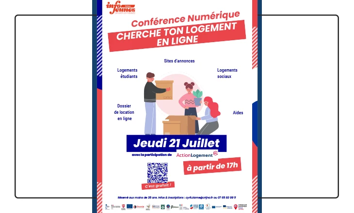 Vignette de la conférence numérique « Cherche ton logement en ligne » à Bordeaux 2022