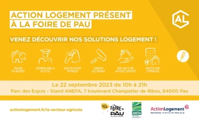 Vignette de la la présence d'Action Logement à la Foire de Pau 2023