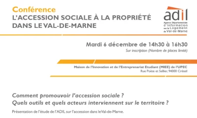 Vignette de la conférence de l’Adil 94 sur l’Accession sociale à propriété à Créteil 2022