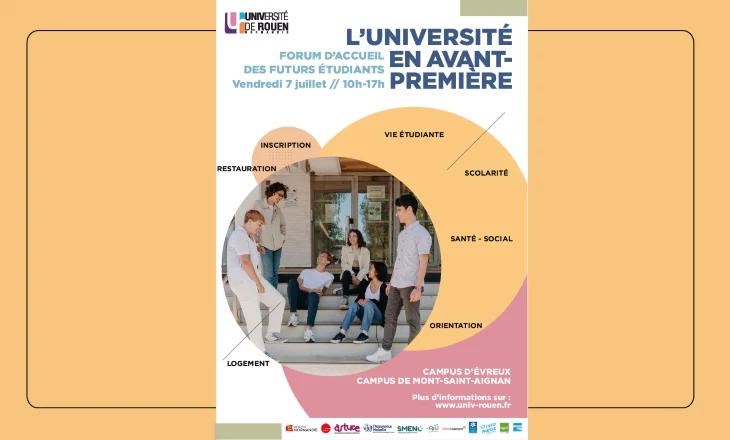 Vignette du forum d'accueil 2023 des futurs étudiants à l’Université de Rouen