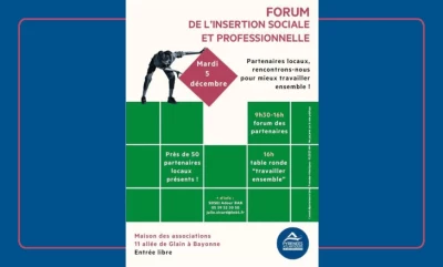 Visuel du Forum de l’insertion sociale et professionnelle 2023 à Bayonne