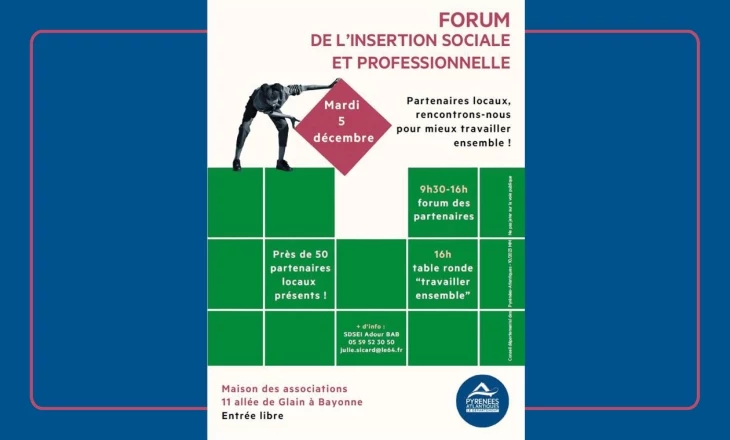 Visuel du Forum de l’insertion sociale et professionnelle 2023 à Bayonne