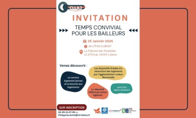 Vignette de l'évènement temps convivial pour les bailleurs le 25 janvier 2024 à Lisieux