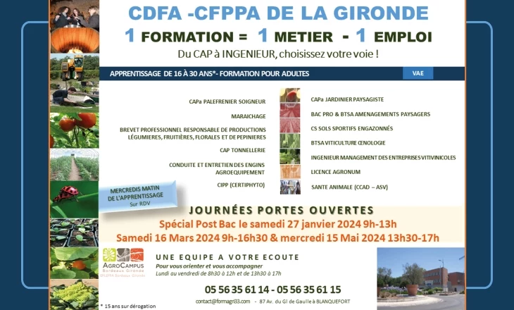 Vignette de la journée portes ouvertes 2024 au CFA Agricole de Blanquefort