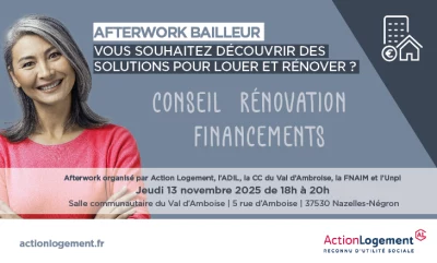 Vignette de l'afterwork dédié aux propriétaires, bailleurs à Amboise le 13 novembre 2025